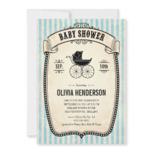 Vintage viktorianische Jungen-Baby-Shower-Einladun
