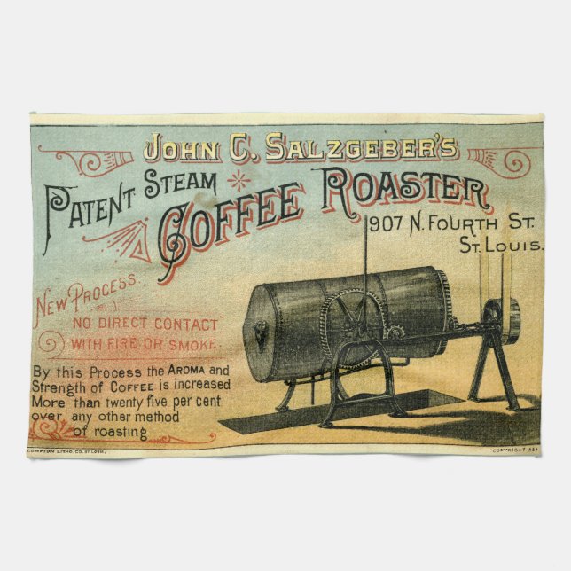 Vintage Viktorianische Kaffeerösterei Geschirrtuch (Horizontal)