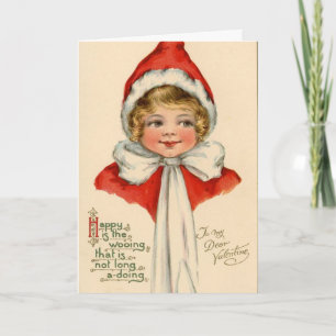 Vintage viktorianische Karte Mädchenvalentines