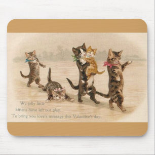 Vintage Viktorianische Katzen Kätzchen Valentinsta Mousepad