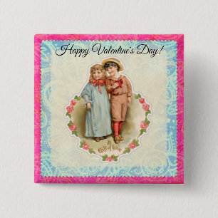 Vintage Viktorianische Kinder Geschenk Liebe Valen Button