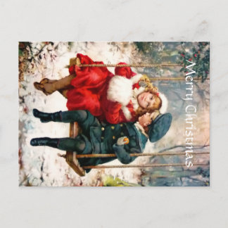 Vintage Viktorianische Kinder im Swing Postkarte