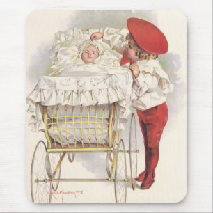 Vintage Viktorianische Kinder, Kinder und Baby in  Mousepad