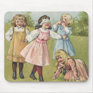 Vintage viktorianische Kinder spielen Blinde Kuh Mousepad