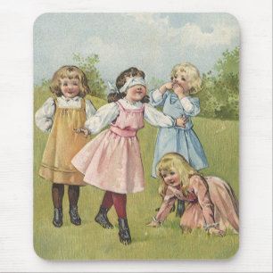 Vintage viktorianische Kinder spielen Blinde Kuh Mousepad