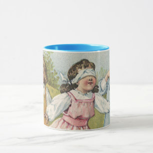 Vintage viktorianische Kinder spielen Blinde Kuh Tasse