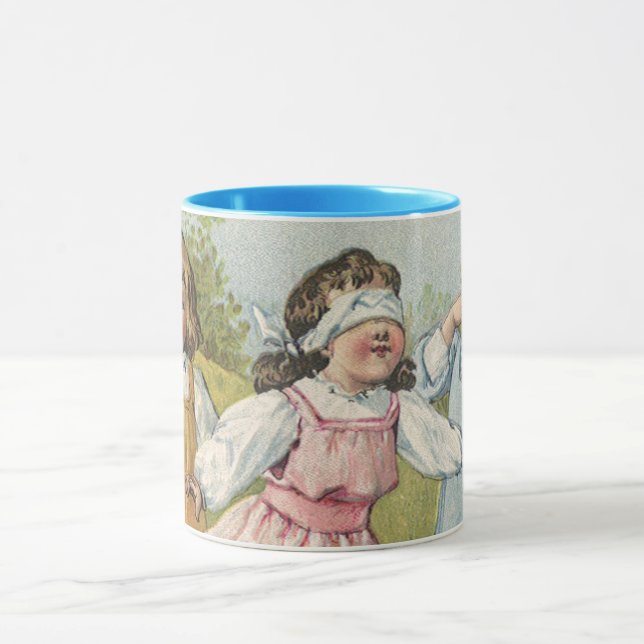 Vintage Viktorianische Kinder spielen Blinden Mann Tasse (Zentrum)