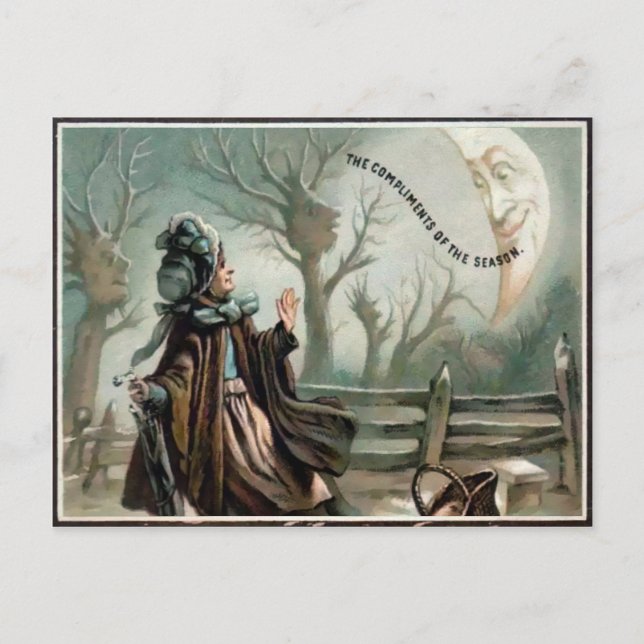 Vintage Viktorianische Komplimente Weihnachten Postkarte (Vorderseite)