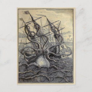 Vintage Viktorianische Kraken-Postkarte Postkarte