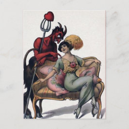 Vintage Viktorianische Krampus Devil Postcard Postkarte