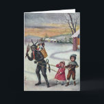 Vintage Viktorianische Krampus Weihnachtskarte Feiertagskarte<br><div class="desc">Vintage Viktorianische Krampus Weihnachtskarte.</div>
