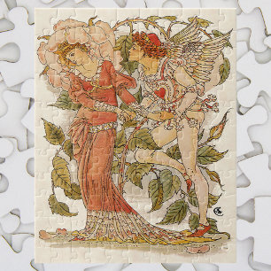 Vintage Viktorianische Kunst, Rose von Walter Cran Puzzle