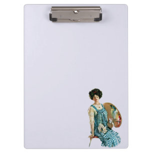 Vintage viktorianische Künstler-Dame Painter Klemmbrett