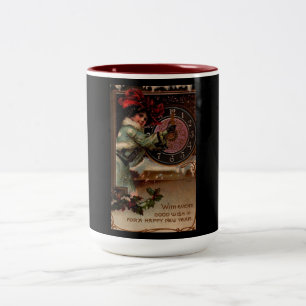 Vintage Viktorianische Lady Happy New Year Tasse