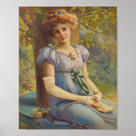 Vintage Viktorianische Lady Portrait Art Poster