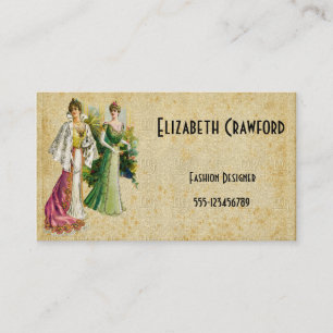 Vintage Viktorianische Ladys Fashion Business Card Visitenkarte