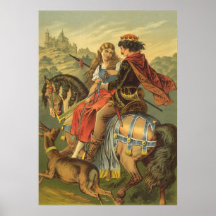 Vintage Viktorianische Märchen, Bruder und Schwest Poster