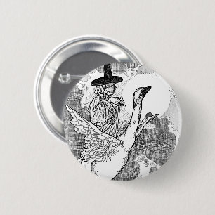 Vintage viktorianische Mother Goose von Charles Ro Button