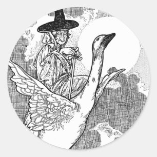 Vintage viktorianische Mother Goose von Charles Ro Runder Aufkleber