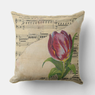Vintage Viktorianische Musik Romance Tulips ThrowP Kissen