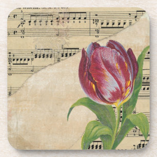 Vintage Viktorianische Musik Romantik Tulips Getränkeuntersetzer