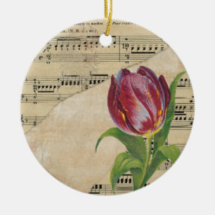 Vintage Viktorianische Musik Romantik Tulips Keramik Ornament