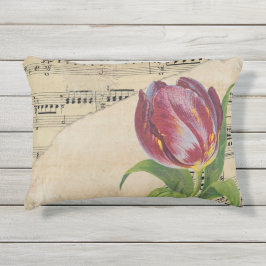 Vintage Viktorianische Musik Romantik Tulips Kissen Für Draußen
