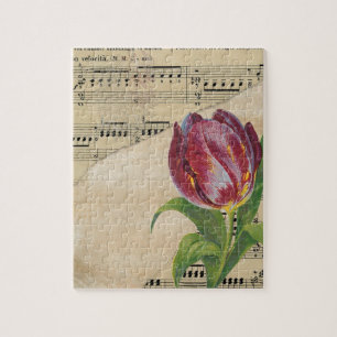 Vintage Viktorianische Musik Romantik Tulips Puzzle