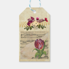 Vintage Viktorianische Musik Romantische Tulips -  Geschenkanhänger