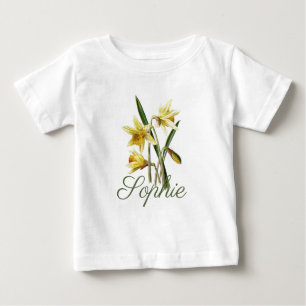 Vintage/viktorianische Narzissen-Blume Baby T-shirt