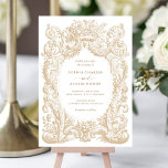 Vintage Viktorianische Ornament-Rahmen-Hochzeit Einladung<br><div class="desc">Vintage florale Viktorianische Ornament Rahmen Hochzeit Einladung. Klassische Einladung zur Hochzeit. Goldflorale Barockhochzeit Einladung</div>
