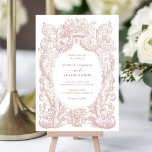 Vintage Viktorianische Ornament-Rahmen-Hochzeit Einladung<br><div class="desc">Vintage florale Viktorianische Ornament Rahmen Hochzeit Einladung. Klassische Einladung zur Hochzeit. Dusty Rose Blush Barock Hochzeit Einladung</div>