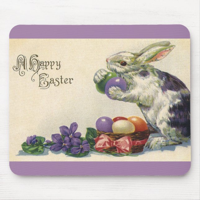 Vintage Viktorianische Ostereier - Hase- und Oster Mousepad (Vorne)