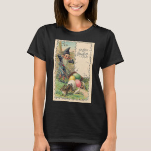 Vintage Viktorianische Ostergruß mit Gnome T-Shirt