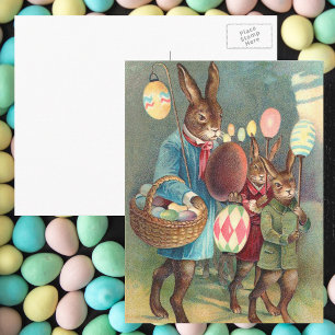 Vintage viktorianische Ostergrüße mit Hasen Feiertagspostkarte