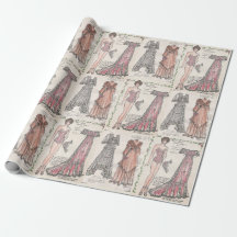 Vintage Viktorianische Papierpuppe mit Gowns
