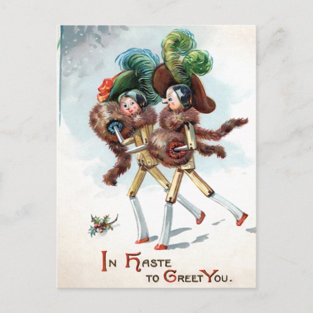 Vintage Viktorianische Puppenkarte Postkarte (Vorderseite)