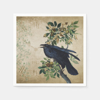 Vintage Viktorianische Raven Decoupage - Gotisches Serviette