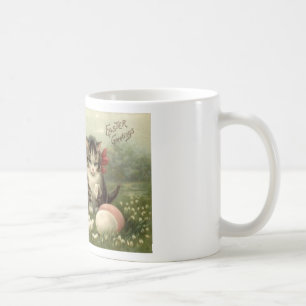 Vintage viktorianische Retro Kunst-Katzen-Kätzche Tasse