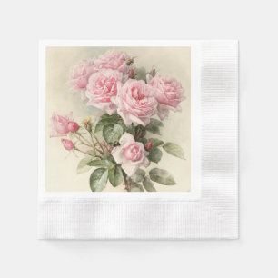 Vintage viktorianische romantische Rosen Serviette