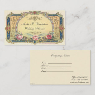 Vintage viktorianische rosa Rosen elegante goldene Visitenkarte