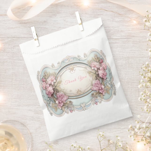 Vintage Viktorianische Rosa Rosen Geschenktütchen (Ausgeschnitten)