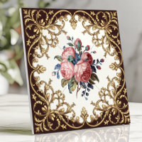 Vintage Viktorianische Rose Florenz Damask Brown G