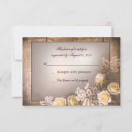Vintage viktorianische Rose Hochzeit rsvp Karte