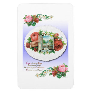 Vintage viktorianische Rosen Freundschaftskunst Magnet