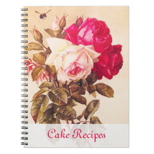 Vintage Viktorianische Rot- und Rosenrosen Notizblock