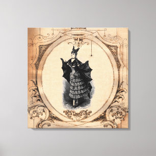 Vintage viktorianische Schlägermädchen Leinwanddruck