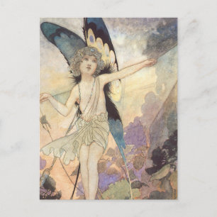 Vintage Viktorianische Schmetterlingsfliege von Ro Postkarte