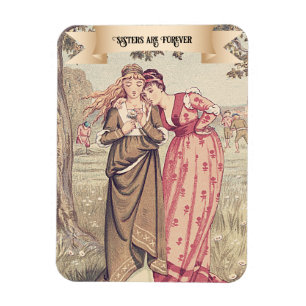 Vintage Viktorianische Schwestern Niedlich Regency Magnet