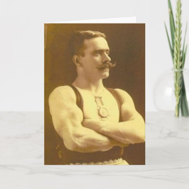 Vintage Viktorianische Seite Strongman Postkarte a (Vorderseite)